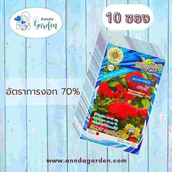 เมล็ดดอกหงอนไก่คละสี สี่ทิศ 10 ซอง